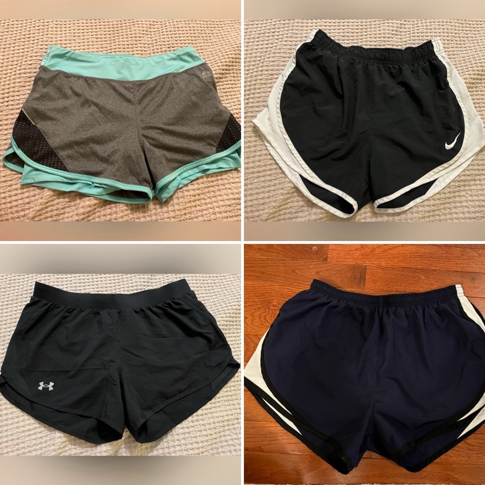 4 pair athletic shorts, size M